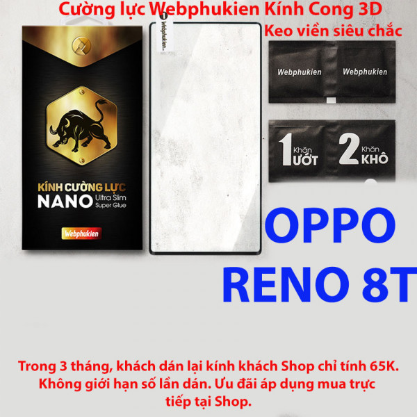 Kính cường lực Oppo Reno 8T hiệu Webphukien
